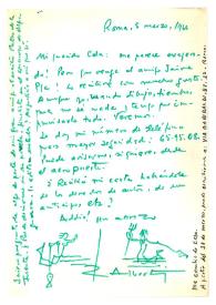 Carta de Rafael Alberti a Camilo José Cela. Roma, 5 de marzo de 1966
 | Biblioteca Virtual Miguel de Cervantes