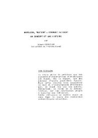 Napoléon, "Nation" : comment naissent un concept et une histoire / par Albert Derozier | Biblioteca Virtual Miguel de Cervantes