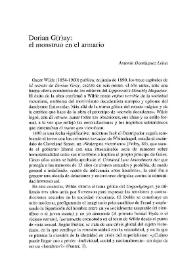 Dorian G(r)ay: el monstruo del armario / Antonio Domínguez Leiva | Biblioteca Virtual Miguel de Cervantes