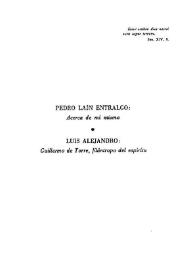 Acerca de mí mismo / Pedro Laín Entralgo | Biblioteca Virtual Miguel de Cervantes