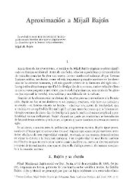 Aproximación a Mijaíl Bajtín / Sylvia Iparraguirre | Biblioteca Virtual Miguel de Cervantes