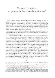 Manuel Bandeira, el poeta de los alumbramientos / Santiago Kovadloff | Biblioteca Virtual Miguel de Cervantes