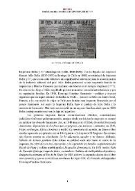 Imprenta Belin y Cª (Santiago de Chile, 1848-1854) [Semblanza] / Natalia López Rico  | Biblioteca Virtual Miguel de Cervantes