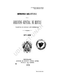 Más información sobre Disposiciones reglamentarias de la Dirección General de Rentas tramitadas en circular a sus dependencias : 1879-1890