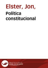 Política constitucional | Biblioteca Virtual Miguel de Cervantes