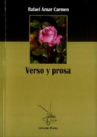 Verso y prosa / Rafael Azuar Carmen | Biblioteca Virtual Miguel de Cervantes