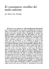 El conocimiento científico del medio ambiente / por Pedro Laín Entralgo | Biblioteca Virtual Miguel de Cervantes