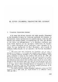 El joven Unamuno, traductor del alemán / Sylvia Truxa | Biblioteca Virtual Miguel de Cervantes