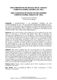 Dos conceptos de Estado en el debate constitucional español de 1931 / Francisco Javier Bellido | Biblioteca Virtual Miguel de Cervantes