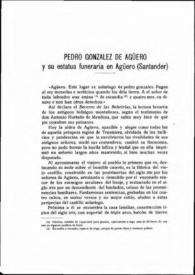 Pedro González de Agüero y su estatua funeraria en Agüero (Santander) / Elías Ortiz De La Torre | Biblioteca Virtual Miguel de Cervantes