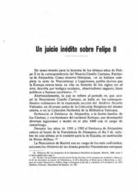 Un juicio inédito sobre Felipe II / Ciriaco Pérez Bustamante | Biblioteca Virtual Miguel de Cervantes