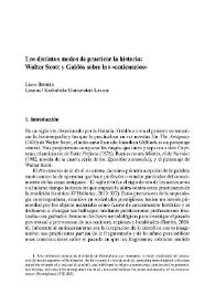 Los distintos modos de practicar la historia: Walter Scott y Galdós sobre los "anticuarios" / Lieve Behiels | Biblioteca Virtual Miguel de Cervantes