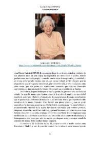 Ana María Matute y la lectura    / Yaiza Sevillano Ramírez | Biblioteca Virtual Miguel de Cervantes