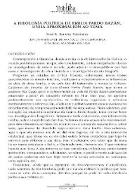 A ideoloxía política de Emilia Pardo Bazán. Unha aproximación ao tema / Xosé R. Barreiro Fernández | Biblioteca Virtual Miguel de Cervantes