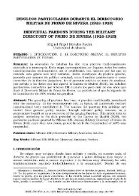 Indultos particulares durante el Directorio Militar de Primo de Rivera (1923-1925)  / Miguel Ángel Morales Payán | Biblioteca Virtual Miguel de Cervantes