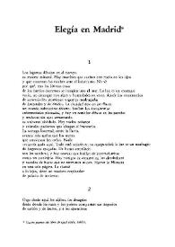 Elegía en Madrid / Diego Jesús Jiménez | Biblioteca Virtual Miguel de Cervantes