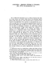 "Nazarín": ¿enigma eterno o triunfo del arte galdosiano? / Pedro Antonio Bly | Biblioteca Virtual Miguel de Cervantes