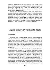Acerca de unas jornadas sobre teatro español actual, en la Fundación March / Sabas Martín | Biblioteca Virtual Miguel de Cervantes