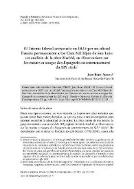 El Trienio Liberal censurado en 1825 por un oficial francés perteneciente a los Cien Mil Hijos de San Luis: un análisis de la obra "Madrid, ou Observations sur les moeurs et usages des Espagnols au commencement du XIX siècle" / Jean-René Aymes | Biblioteca Virtual Miguel de Cervantes