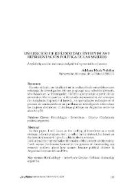 Un ejercicio de reflexividad: entrevistas y representación política de las mujeres / Adriana María Valobra | Biblioteca Virtual Miguel de Cervantes