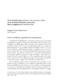 El costumbrismo, preso en la construcción de la historia literaria nacional. Una propuesta de renovación / Joaquín Álvarez Barrientos | Biblioteca Virtual Miguel de Cervantes
