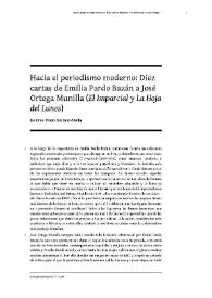 Hacia el periodismo moderno: Diez cartas de Emilia Pardo Bazán a José Ortega Munilla ("El Imparcial" y "La Hoja del Lunes")  / Dolores Thion Soriano-Mollá | Biblioteca Virtual Miguel de Cervantes