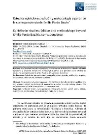 Estudios epistolares: edición y metodología a partir de la correspondencia de Emilia Pardo Bazán / Dolores Thion Soriano-Mollá | Biblioteca Virtual Miguel de Cervantes