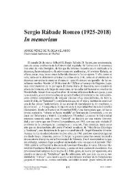 Sergio Rábade Romeo (1925-2018). "In memoriam" / Jorge Pérez de Tudela Velasco | Biblioteca Virtual Miguel de Cervantes
