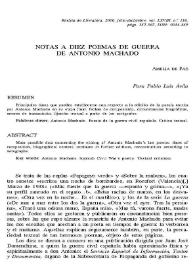 Notas a diez poemas de guerra de Antonio Machado / Amelia de Paz | Biblioteca Virtual Miguel de Cervantes