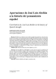 Aportaciones de José Luis Abellán a la historia del pensamiento español  / Marta Nogueroles Jové | Biblioteca Virtual Miguel de Cervantes