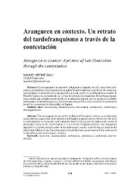 Aranguren en contexto. Un retrato del tardofranquismo a través de la contestación  / Manuel Artime Omil | Biblioteca Virtual Miguel de Cervantes