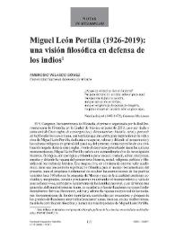Miguel León Portilla (1926-2019): una visión filosófica en defensa de los indios / Ambrosio Velasco Gómez | Biblioteca Virtual Miguel de Cervantes