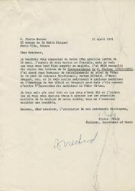 Copia carbón de Brody, Elaine a Bernac, Pierre. 1971-04-21 | Biblioteca Virtual Miguel de Cervantes