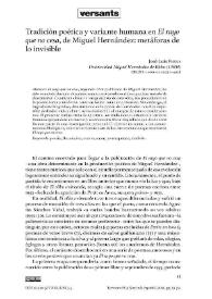 Tradición poética y variante humana en "El rayo que no cesa", de Miguel Hernández: metáforas de lo invisible  / José Luis Ferris | Biblioteca Virtual Miguel de Cervantes