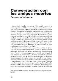 Conversaciones con los amigos muertos / Fernando Valverde | Biblioteca Virtual Miguel de Cervantes