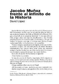 Jacobo Muñoz frente al infinito de la historia / David López | Biblioteca Virtual Miguel de Cervantes