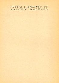 Poesía y ejemplo de Antonio Machado / Guillermo de Torre
 | Biblioteca Virtual Miguel de Cervantes