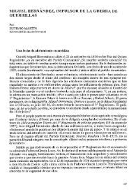 Miguel Hernández, impulsor de la guerra de guerrillas / Eutimio Martín García | Biblioteca Virtual Miguel de Cervantes