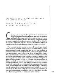 Vocación dramática de Miguel Hernández / Francisco Díez de Revenga y Mariano de Paco | Biblioteca Virtual Miguel de Cervantes