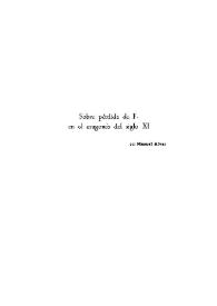 Sobre pérdida de F- en el aragonés del siglo XI / por Manuel Alvar | Biblioteca Virtual Miguel de Cervantes