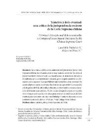 Tentativa y dolo eventual: una crítica de la jurisprudencia reciente de la Corte Suprema chilena  / Juan Pablo Mañalich R., Alejandra Olave A. | Biblioteca Virtual Miguel de Cervantes