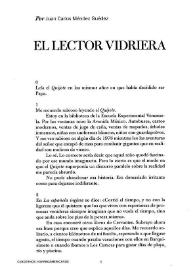 El lector Vidriera / por Juan Carlos Méndez Guédez | Biblioteca Virtual Miguel de Cervantes