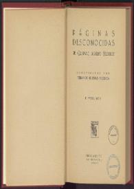 Páginas desconocidas de Gustavo Adolfo Bécquer. Volumen II / recopiladas por Fernando Iglesias Figueroa | Biblioteca Virtual Miguel de Cervantes