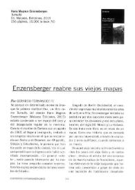 Enzensberger reabre sus viejos mapas  / por Gerardo Fernández Fe | Biblioteca Virtual Miguel de Cervantes