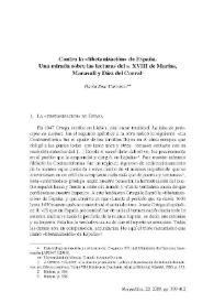 Contra la "tibetanización" de España: una mirada sobre las lecturas del s. XVIII de Marías, Maravall y Díez del Corral / David Soto Carrasco | Biblioteca Virtual Miguel de Cervantes
