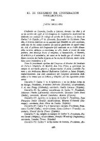 El III Congreso de Cooperación Intelectual / por Jaime Delgado | Biblioteca Virtual Miguel de Cervantes