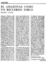 El Amazonas, como recuerdo terco / Manuel Alvar | Biblioteca Virtual Miguel de Cervantes