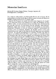 Memorias familiares  / María del Carmen Simón Palmer | Biblioteca Virtual Miguel de Cervantes