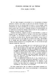 Función moral de la poesía (Una página inédita)  / Leopoldo de Luis | Biblioteca Virtual Miguel de Cervantes