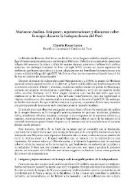 Marianne Andina. Imágenes, representaciones y discursos sobre la mujer durante la independencia del Perú / Claudia Rosas Lauro     | Biblioteca Virtual Miguel de Cervantes